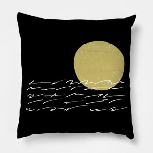 Abstract sunset sunrise gold white Pillow