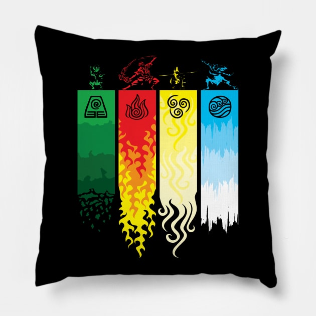 Element Symbols Avatar The Last Airbender Pillow by Rebus28