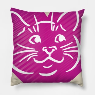 Cat Heart Love Pillow