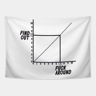 Fuck Around n Find Out Graph white background Tapestry