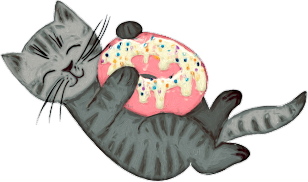 Kitten Loves Donuts Kids T-Shirt by micklyn