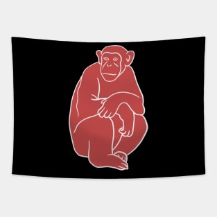 Monkey Minimal Drawing (Chimp) Tapestry