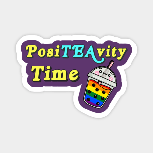 Kawaii rainbow boba tea Magnet