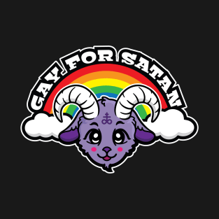 Gay for Satan - Rainbow Cute Baphomet T-Shirt