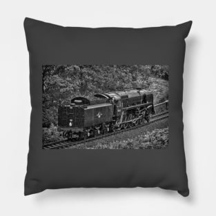 British Railways 9F - Black and White Pillow