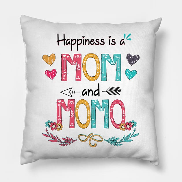 Happiness Is A Mom And Momo Wildflower Happy Mother's Day Pillow by KIMIKA