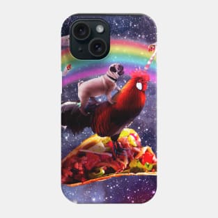 Space Pug Riding Chicken Unicorn - Taco & Burrito Phone Case