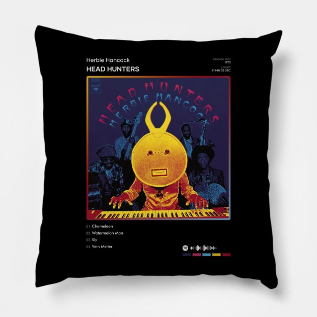 Herbie Hancock - Head Hunters Tracklist Album Pillow by 80sRetro