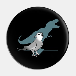 T-rex shadow - white faced grey cockatiel Pin