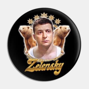 Zelensky Ukraine // Retro Fan Art Design Pin