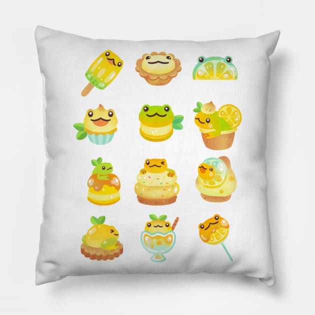 Sweet Lemon frog Pillow by pikaole
