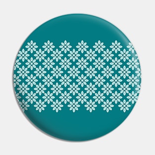 Floral Geometrical Pattern, Color Block in Teal Pin