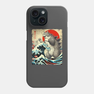 Catzilla Cat Japanese Art Funny Phone Case