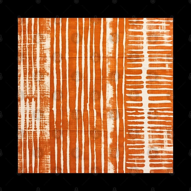 Orange Burnt Mudcloth Boho Pattern by Trippycollage