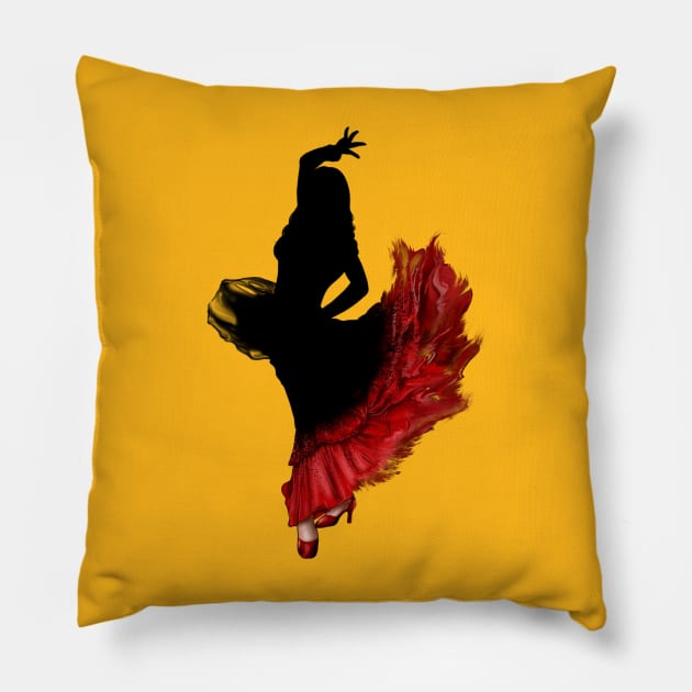 Dancing tango woman Pillow by AndreyG