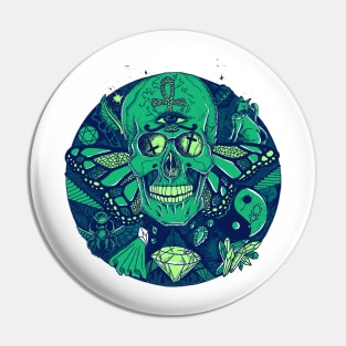 Ngreen Skull Circle of Humanity Pin