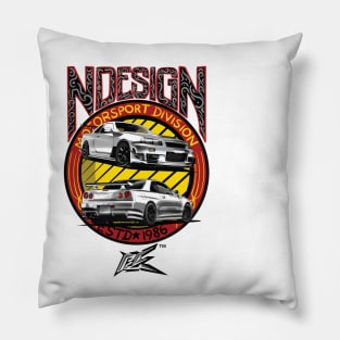 nissan skyline gtr white Pillow