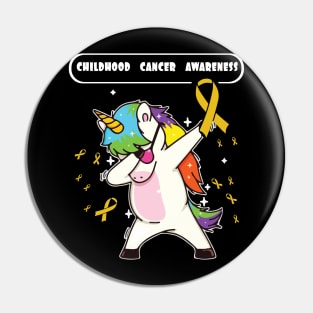 childhood cancer awareness t shirt dabbing unicorn warrior Pin