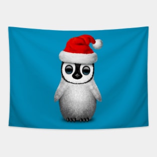 Baby Penguin Wearing a Santa Hat Tapestry