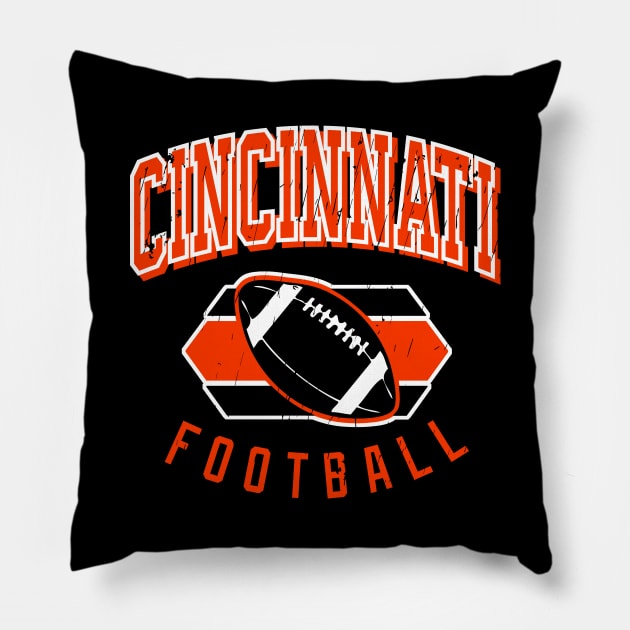 Vintage Cincinatti Football Pillow by funandgames