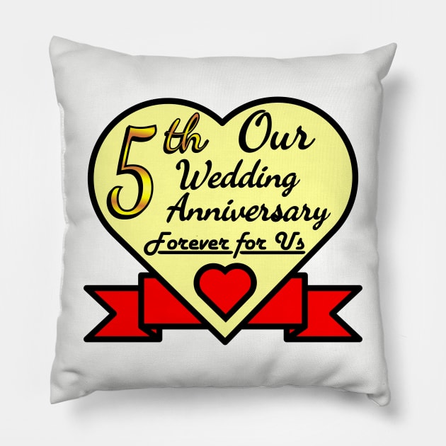 5th wedding anniversary Pillow by POD_CHOIRUL