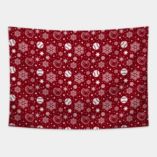 Christmas Wrapping Paper Pattern Baseball Lover Gifts Tapestry