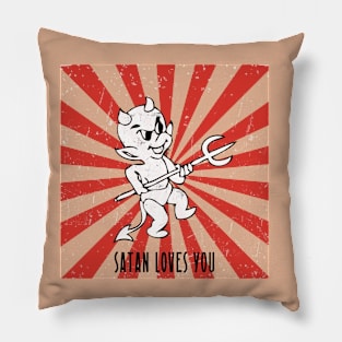 Satan Loves You Pillow