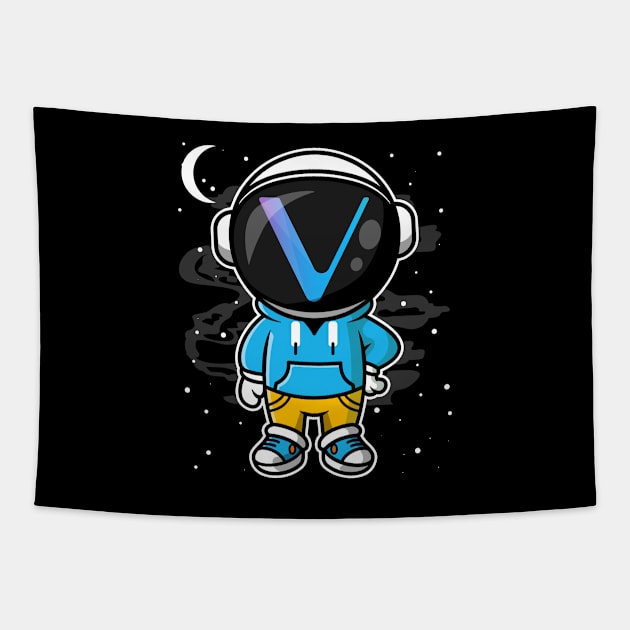 Hiphop Astronaut Vechain Crypto VET Coin To The Moon Token Cryptocurrency Wallet Birthday Gift For Men Women Kids Tapestry by Thingking About