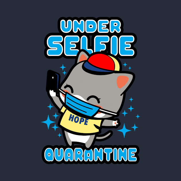 Under Selfie Quarantine Funny Cute Cat Meme by Originals By Boggs