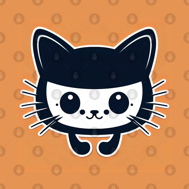 Cartoon cat character icon logo by DyeruArt