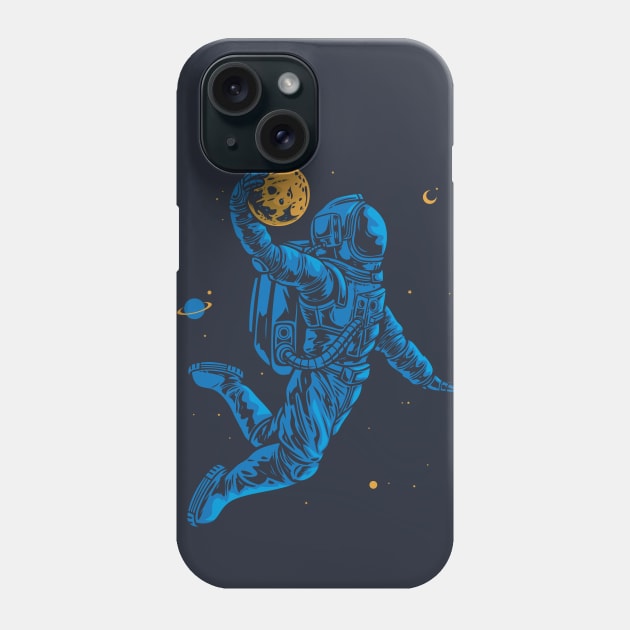 Basketball Astronaut Dunking a Meteor Phone Case by SLAG_Creative