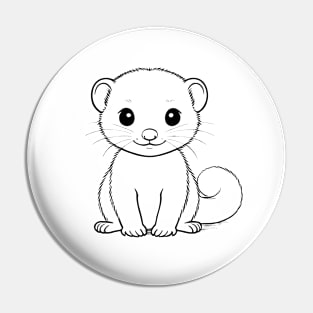 Cute Baby Ferret Animal Outline Pin