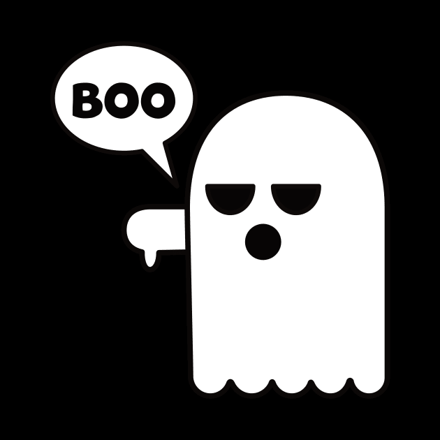 Funny Halloween Booing Ghost Thumbs Down by lucidghost