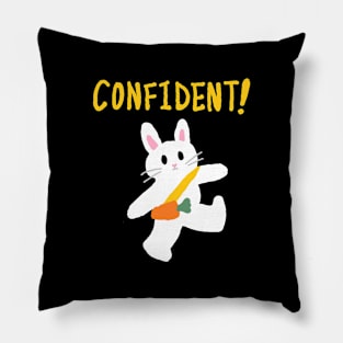 confident rabbit Pillow