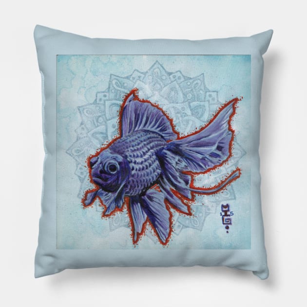 Blue Moore Pillow by Michael Gardner