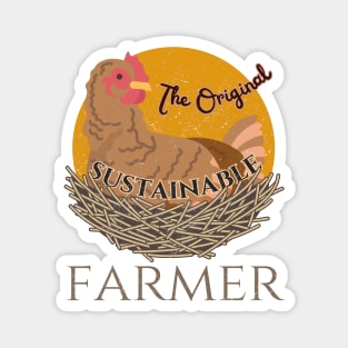 Chickens The Original Sustainable Farming Farmer Distressed Vintage Retro Funny Magnet