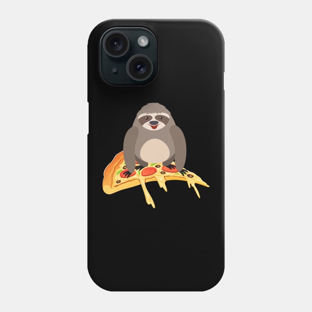 Cute & Funny Sloth Riding Pizza Adorable Animals Phone Case by theperfectpresents