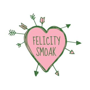 Felicity Smoak - Heart with Green Arrows Doodle T-Shirt