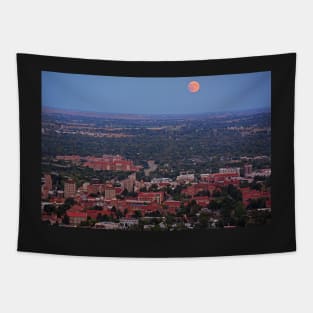 Supermoon rising over Boulder Colorado Tapestry