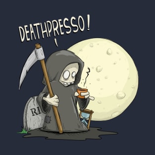 Deathpresso Funny Halloween Coffee Pun T-Shirt