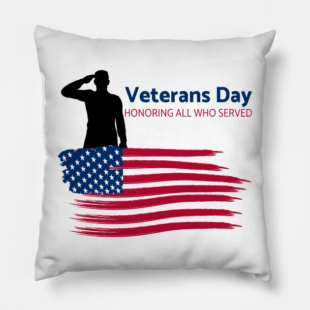 Veterans Day Pillow by Double You Store