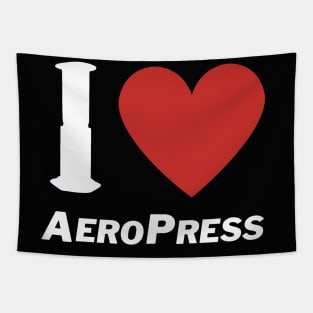 i love aeropress black sticker Tapestry