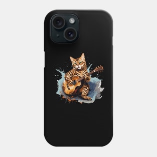 Bengal Cat Playing Guitar Phone Case