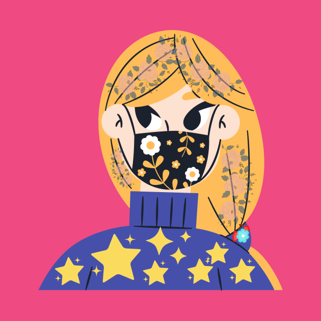 Cute mask girl by pink is cute