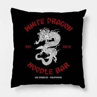 White dragon noodle bar Pillow