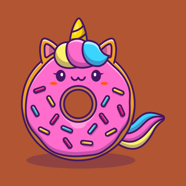 Cute Unicorn Doughnut Donut Cartoon by Catalyst Labs