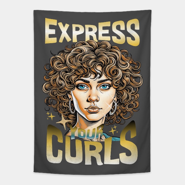 Expressing Your Curls for Curly People with Curly Hair Tapestry by alcoshirts