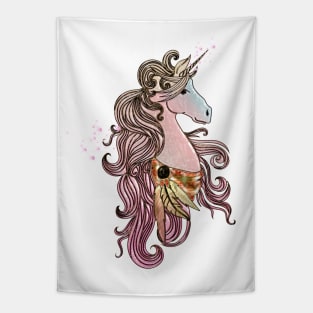 Beautiful unicorn in pink colors Tapestry