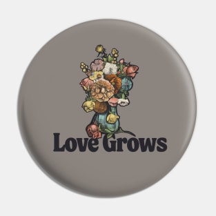 Love Grows Vintage Flower Vase Pin