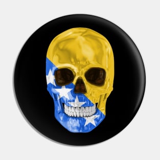 Bosnia And Herzegovina Flag Skull - Gift for Bosnian or Herzegovinian With Roots From Bosnia And Herzegovina Pin